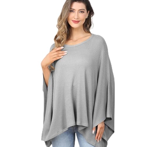 Image of Knit Nursing Cover for Baby Breastfeeding, Cozy Swaddle, Breathable and Soft, Wide Neck with Stretch for Easy View (Grey)