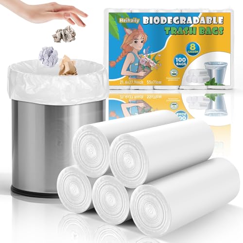 Heihaily Large Compostable Trash Bags - 100 Count
