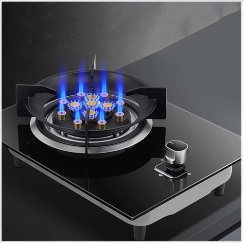 Portable Gas Stove - Indoor Single Burner Hob, LPG/NG Cooker, Tempered Glass Cooktop, 13 Cavities, Freestanding for Camping and Outdoor Use(LPG)