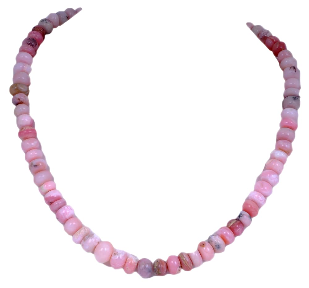 gehna Pink Opal Gemstone Round Cabochon Bead Necklace NS1305-picture-24