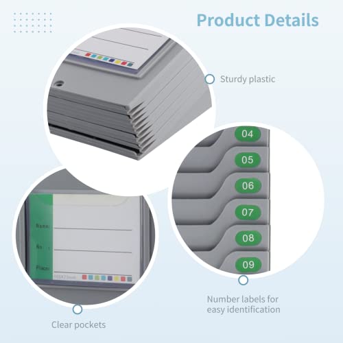 Time Card Holder, 10-Slot Attendance Card Rack, Easy To Hang, Retractable Time Card Wall Holder Rack With Number Labels 01-10 #TOP4