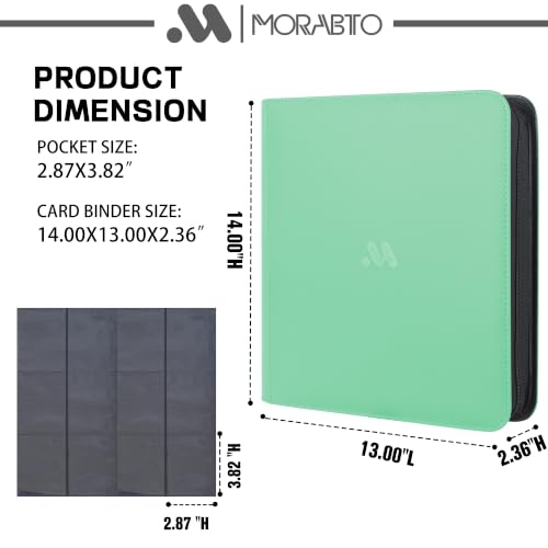Image of Card Binder 12 Pocket,Trading Card Binder Holds up to 1200 Cards with 50 Sleeves,Zipper Card Holder Album Compatible with TCG Card /Game Cards /Sports Card