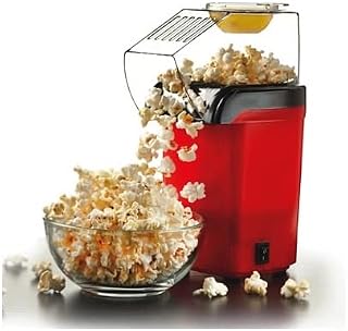 Hot Air Mechanism "Fat Free" Popcorn Maker | No Oil | 6 Bags Included | Healthy Home-Made Treats | Movie Nights/Sleepovers/Kids Parties | 1200 W | Red | Anti Slip Feet
