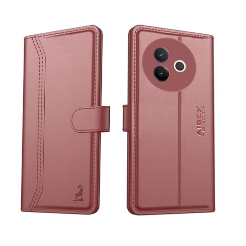 Image of AIBEX Compatible for Compatible for Vivo Y39 5G Flip Cover Leather Finish with Magnatic Closure | Inside TPU with Card Pockets | Wallet Stand | Complete Protection Flip Case -Brown