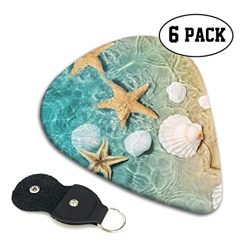 Sea Shell Starfish Lot de 6 médiators pour guitare acoustique, guitare électrique, basse, ukulélé – fins, moyens et… - Les Beatles, Paul McCartney, John Lennon, RIngo Starr, George Harrison Sea Shell Starfish Lot de 6 médiators pour guitare acoustique, guitare électrique, basse, ukulélé – fins, moyens et… – Image 3