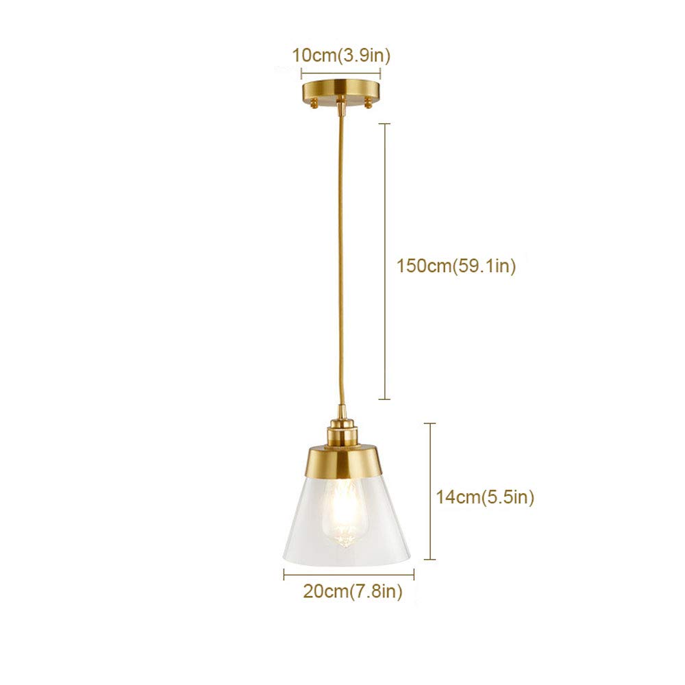 Luz, Lámpara colgante Moderna de vidrio Transparente de One Light, accesorios ajustables, lámpara colgante contemporánea, Luces de techo de montaje Semi empotrado