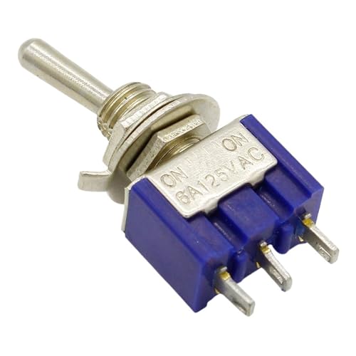 Interrupteur à bascule MTS-102 SPDT 3 broches 6A ON-ON pour circuit électrique lot de 5 pièces