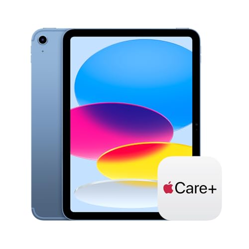 Apple iPad 11-inch: A16 chip, 11-inch Model, Liquid Retina Display, 256GB, Wi-Fi 6 + 5G Cellular, 12MP Front/12MP Back Camera, Touch ID, All-Day Battery Life — Blue with AppleCare+ (2 Years)