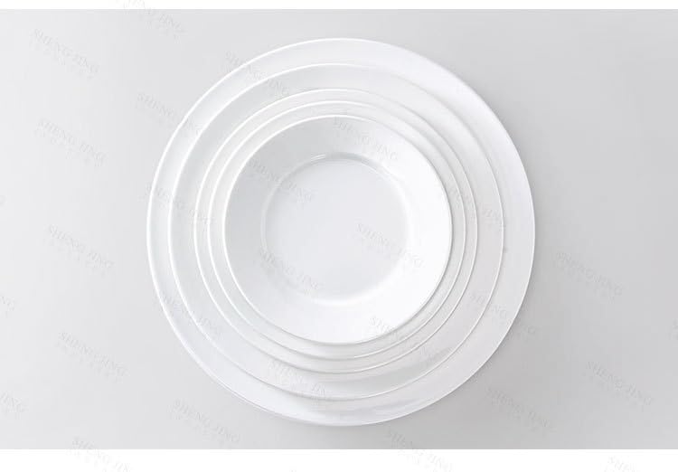 Talerze Ceramiczne Płaskie Talerze Restauracja Hotel Przekąski Talerz Owocowy Moda Biały Zachodni Płaskie Talerze Obiadowe (8 cali)
