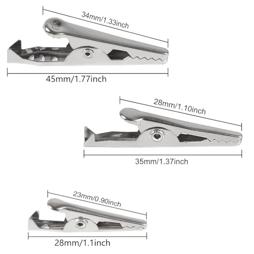 Image of 150PCS Mini Metal Alligator Clip Mini Clamps Alligator Clips 28mm 35mm 45mm Multipurpose Crocodile Clamps for Electric Testing Battery Testing(28mm 35mm 45mm)