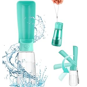 ENCOUN 550ml Gourde pour Chien, Bouteille d&rsquo;eau Portable pour Chien, Pliable Gourde Chien, Bouteille d&rsquo;eau pour Chien Chat, Gourde Chien Promenade, Eau Potable pour Animal de Compagnie en Plein Air