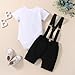 Beleva Baby Boy 1/2 First Birthday Outfit Half Way to One Bowtie Romper Suspenders Pants set Cake Smash Photo Shoot
