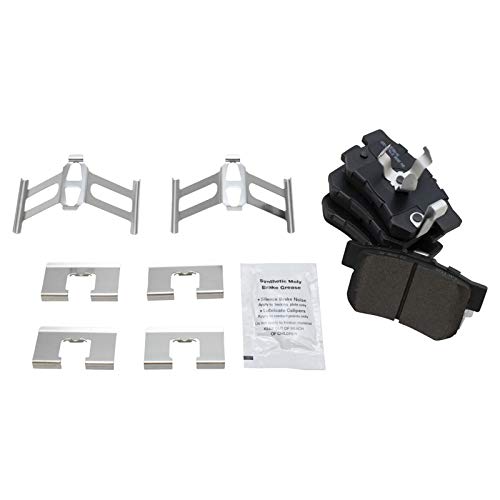 Image of TRQ Rear Brake Pad and Rotor Set Semi Metallic G Coated Rotors Parking Shoe Compatible with 2010-2011 Honda Accord Crosstour 2012-2015 Crosstour