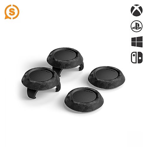 Image of SCUF Control Thumbstick Grips - 4 Pack with 2 Bases - Pulse - Joystick Thumb Grips For Xbox One and Xbox Series X & S, PS4, PS5, Nintendo Switch Pro Controller - Black