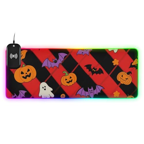 Tapis de souris pour ordinateur portable grand format Halloween pour éliminer le manque de place