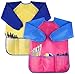 Amaza 4Pcs Delantal Infantil Pintura para 2-8 Años (Amarillo & Rosa &...