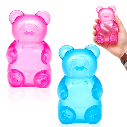 2 pcs Gummy Bear Squishy Stress Balls for Adults Sugar Filled Squishy Fidget Squeeze for Anxiety Relief Dreamy Smooth High Density Squeeze Balls