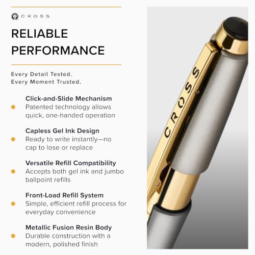 Image of Cross Edge Sonic Titanium Lacquer Selectip Rollerball Pen with Gold PVD Appointments - Refillable, Luxury Gift Box
