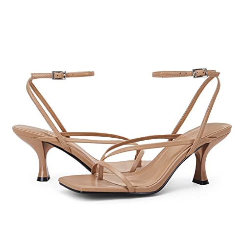 PiePieBuy Womens Kitten Heel Sandals Square Open Toe Ankle Buckle Strap Dress Shoes3