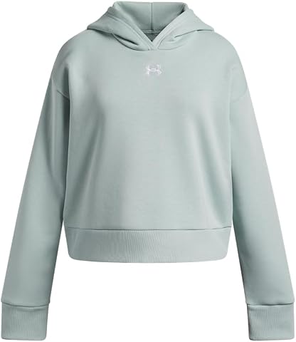 Under Armour UA Rival Felpa con Cappuccio in Pile, Smaltata, Blu/Bianco, YSM, Smalto Blu / / Bianco, 68