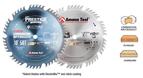 Amana Tool - 610504C Electro-Blu Carbide Tipped Combination Ripping & Crosscut 10" D #TOP3