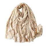 [FASELE] ストール マフラー 大判 柔らか 肌触り ふんわり 油絵風 水波紋 爽やか 綿麻風 冷房対策 日焼け対策 UVカット 薄手 温度差対策 コーデ 誕生日 母の日 プレゼント 贈り物 ギフト オールシーズン おしゃれ 旅行 海辺 ビーチ