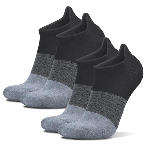 2 Pairs Merino Wool Blend Ankle Running Walking Socks for Men Women Low Cut Athletic Thick Cushioned No Show Socks