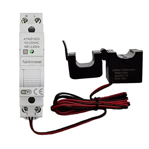 OVNSHVN ATMS1603 Tuya Monophasé WiFi Compteur D'éNergie Intelligent 100A Din Rail Mesure avec PréCision VoltmèTre AmpèRemèTre Cover