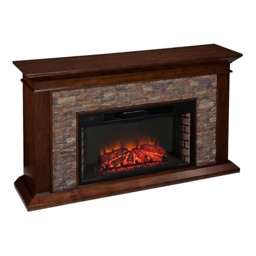 SEI Furniture Canyon Heights Electric Fireplace in Maple
