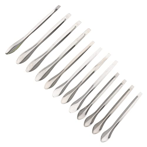 GRIRIW 12pcs Spoon Laboratory Sampling Stainless Spatula Measuring Scoop for Laboratory Lab Spatula Lab Micro Scoop Spatula Chemistry Lab Mini Scoops Spatula Lab Equipment Stainless Steel