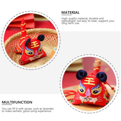 Bolsa de Tela Bordada con Tigre Roja para Ambientador miniatura 3