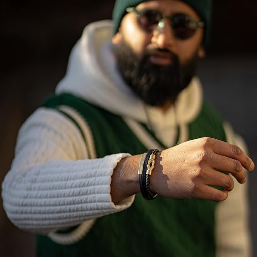 Image of SERASAR Premium Leather Bracelet Men | Stainless Steel Magnetic Clasp | Three Colors | Jewelry Box Included