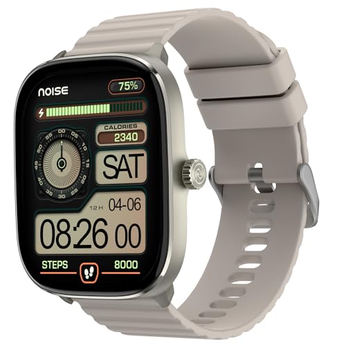 Image of Noise New Macro Smart Watch with 2.0 inch HD Display,Metallic Finish BT Calling, Functional Crown, 7 Days Battery Life, Sleep Tracking, 200+ Watch Faces (Mist Grey)