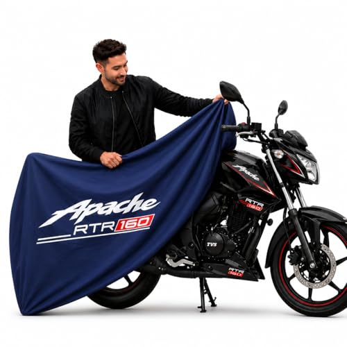 Image of Kayme Motorcycle Cover Waterproof Heavy Duty All Weather, Quad 4 Wheeler Cover Sun Rain Snow Protection (Blue, Apache RTR 160)