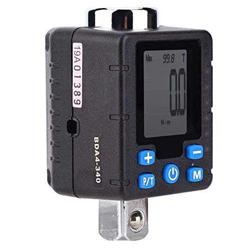 Digital Torque Wrenches Adapter, Electronic Digital Display Adjustable Torque Meter Wrench Socket Tool Steel Torsion Measuring Meter Tester(BDA4-340)