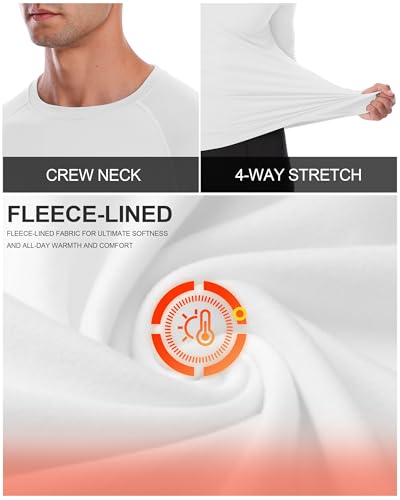 Roadbox Men's Thermal Compression Shirts, Long Sleeve Fleece Lined Undershirt, Cold Weather Workout Athletic Base Layer Top4