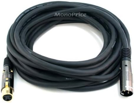 Monoprice 104754 25-Feet Premier Series XLR Male to XLR Female 16AWG Cable (2 Pack)