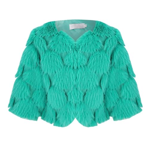 Faux F𝐮r Winter Coats for Kids Girls Fleece Lined Trendy Shaggy Jacket Toddler Casual Warm Comfortable Outerwears