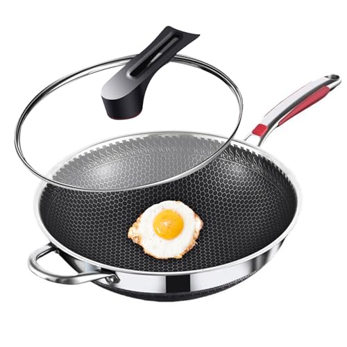Générique Nonstick Pan, Frying Pan Cookware, 11.81 Inches Lightweight & Sturdy Design, Scratch Resistant Skillet with Lid for Cooking, Kitchen, Pancakes, Eggs, Soups, Easy Cleanup