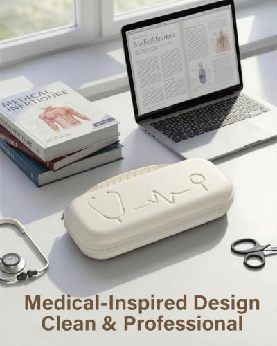 Image of ProCase Stethoscope Case for 3M Littmann Classic III & Cardiology IV -Beige | Hard Protective Carrying Bag Fits MDF, ADC, Omron Stethoscopes, Medical Storage Organizer for Nurses & Nursing Students