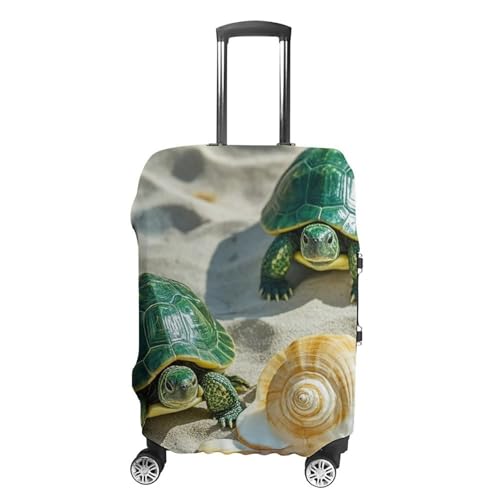 Two Turtles And Shells Luggage Cover, Elastic Luggage Protector Fits 19-32in Suitcases, Washable & Anti-Scratch Suitcase Cover for Men Women M