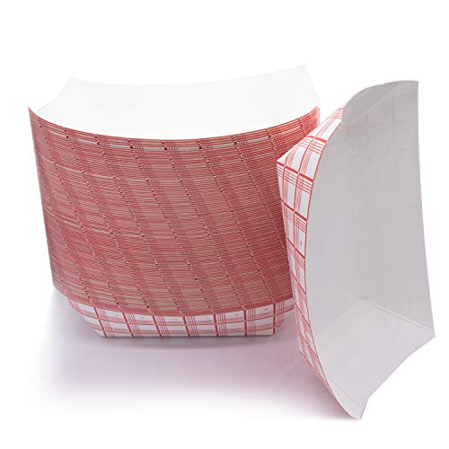 Paper Hot Dog Food Tray, 100 Durable Grease Proof 3LB Paperboard Nachos Carnival