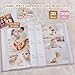 EARLY MINDS Baby Photo Album 4x6 300 Pockets with Memo Area & Hand and Footprint Kit, Linen Cover Slip-in Memory Book with Front Window, Acid-Free Keepsake for Newborn Boy Girl, First Year Moments