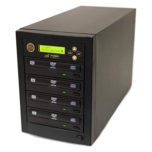 Acumen Disc 1 to 3 Targets Dual Layer 24X Burner DVD CD Copier Duplicator Machine Unit (Standalone Audio Video Copy Tower, Duplication Device)