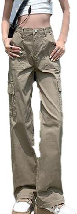 High-Waisted Straight-Leg Work Pants,Women's Loose Wide-Leg Pants,American Retro Casual Pants for Spring