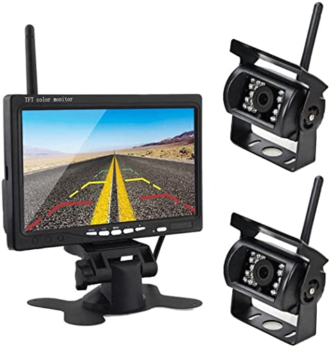 Amazon | 7インチモニター＋ワイヤレスバックカメラ2台セット 無線接続