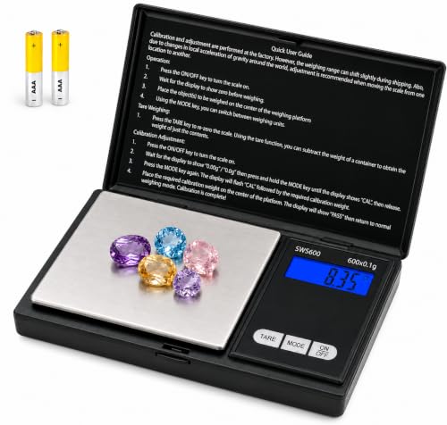 Smart Weigh SWS600 Elite 600g x 0.1g Digital Gram Scale,