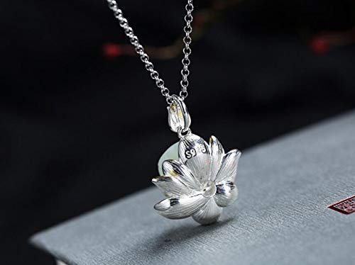 Naszyjnik ze srebra próby 925, wisiorek, żeński naturalny łańcuszek do swetra Hetian Jade