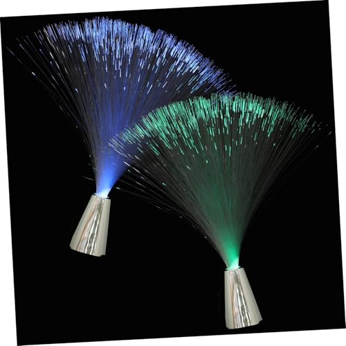 Angoily 2pcs Color Changing Led Fiber Optic Lamp Decorative Light for Weddings Christmas and Home Decor Battery Operated Creates Romantic Atmosphere Colorful Led Effects