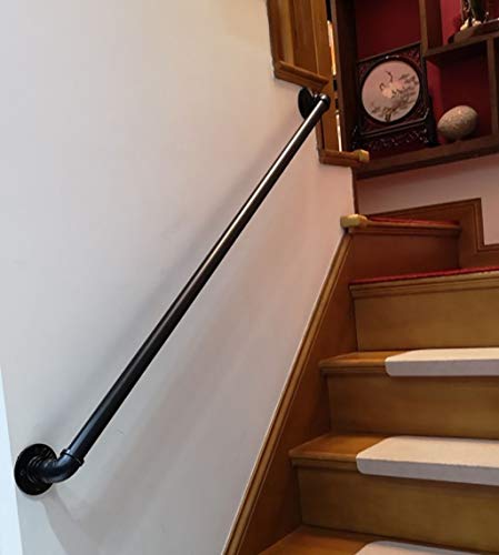 Main courante escalier en fer noir style industriel Lon - 7